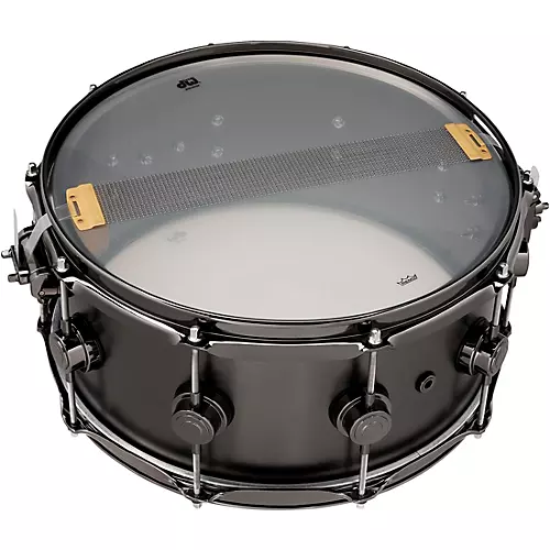 DW Collector's Series Satin Black Over Brass Snare Drum With Satin Chrome Hardware 14 x 6.5 in. - musicians--Friend