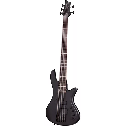 Schecter Guitar Research Stiletto Stealth-5 5-String Electric Bass Guitar Satin Black - musicians--Friend