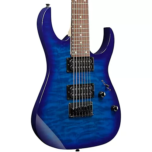 Ibanez GRG7221QA 7-String Electric Guitar Transparent Blue Burst - musicians--Friend
