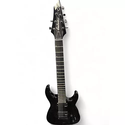 Used Jackson JS22-7 Dinky 7 String Black Solid Body Electric Guitar Black - musicians--Friend