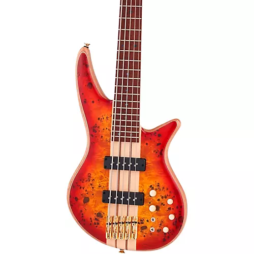Jackson Pro Series Spectra Bass SB V Poplar Burl Transparent Cherry Burst - musicians--Friend