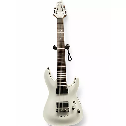 Used Schecter Guitar Research Demon 7 String Arctic White Solid Body Electric Guitar Arctic White - musicians--Friend