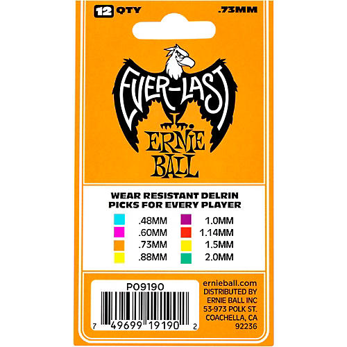 Ernie Ball Everlast Delrin Picks 12 Pack .88 mm 12 Pack - musicians--Friend
