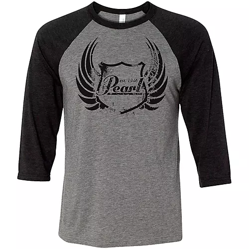 Pearl Baseball Tee Small Black/Gray - musicians--Friend