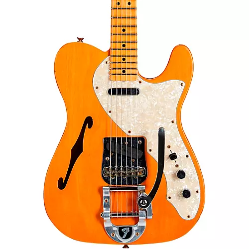 Fender Custom Shop '68 Telecaster Thinline Journeyman Relic Vintage Kalamazoo Mahogany Electric Guitar Aged Natural - musicians--Friend
