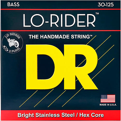 DR Strings Lo Rider MH6-30 Medium Stainless Steel 6-String Bass Guitar Strings .125 Low B - musicians--Friend