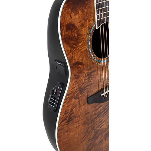 Ovation CS24P Celebrity Series Traditional Plus Mid-Depth Acoustic-Electric Guitar Nutmeg Burled Maple - musicians--Friend
