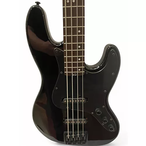 Used Schecter Guitar Research j4 Black Electric Bass Guitar Black - musicians--Friend