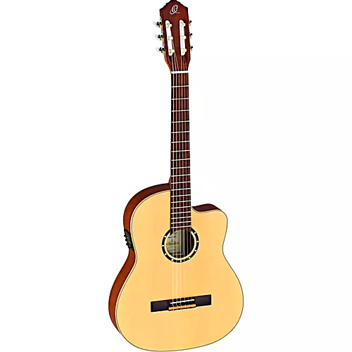 Ortega Family Series RCE125SN Thinline Acoustic-Electric Classical Guitar Satin Natural - musicians--Friend