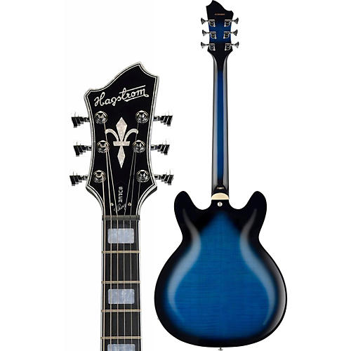 Hagstrom Super Viking Flame Maple Electric Guitar Dark Baltic Sea - musicians--Friend