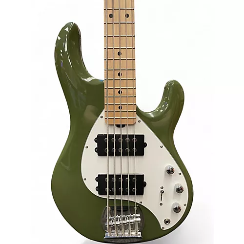 Used Sterling by Music Man STINGRAY 5 Olive Green Electric Bass Guitar Olive Green - musicians--Friend