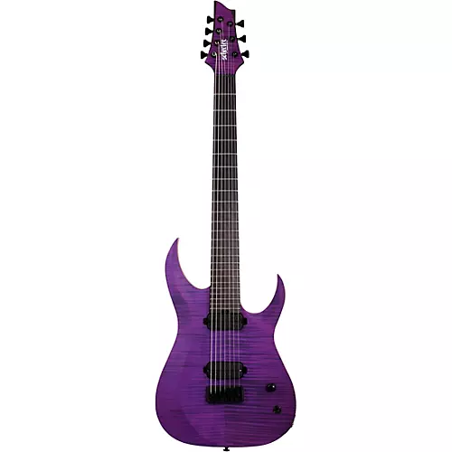 Schecter Guitar Research John Browne Tao-7 Electric Guitar Satin Trans Purple - musicians--Friend