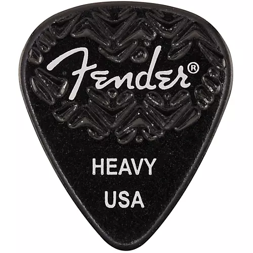 Fender 351 Shape Wavelength Celluloid Guitar Picks (6-Pack), Black Extra Heavy - musicians--Friend