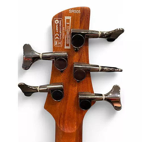 Used Ibanez SR505 5 String Brown Electric Bass Guitar Brown - musicians--Friend