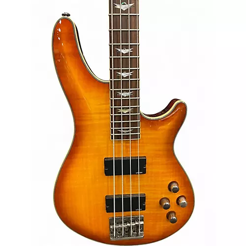 Used Schecter Guitar Research Omen Extreme 4 String Sunburst Electric Bass Guitar Sunburst - musicians--Friend