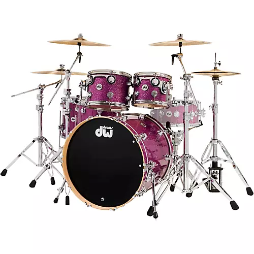 DW 5-Piece Collectors SSC Maple Finish Ply Shell Pack with 22 in. Bass Drum - Purple Glass - musicians--Friend