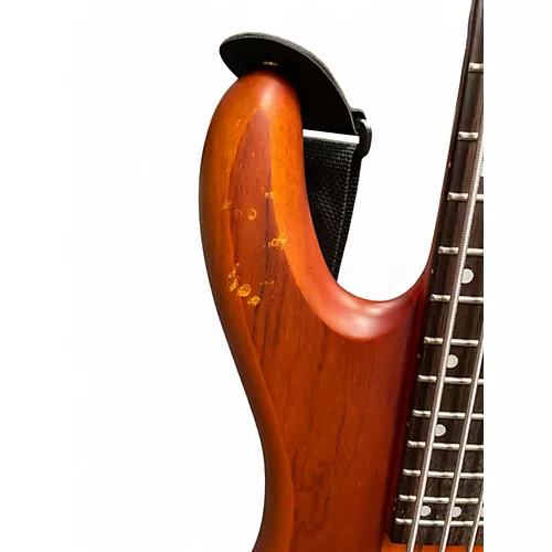 Used Schecter Guitar Research Stiletto Studio 5 String Satin Red Electric Bass Guitar Satin Red - musicians--Friend
