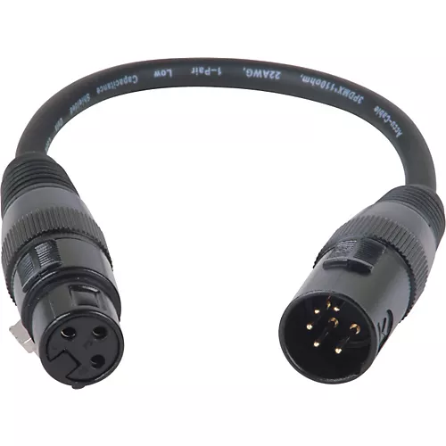American DJ 5-Pin Male to 3-Pin Female XLR Turnaround DMX Cable - musicians--Friend