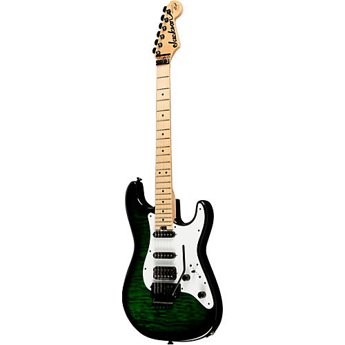 Jackson USA Signature Adrian Smith San Dimas DKQM Electric Guitar Transparent Green Burst - musicians--Friend