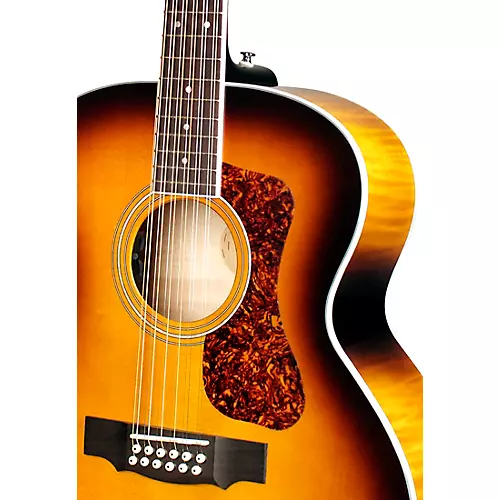 Guild F-2512E Deluxe Westerly Collection 12-String Jumbo Acoustic-Electric Guitar Antique Sunburst - musicians--Friend