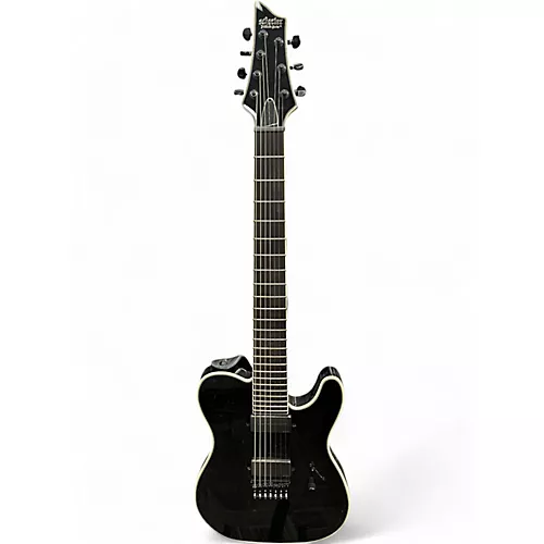 Used Schecter Guitar Research HELLRAISER PT7 Black Solid Body Electric Guitar Black - musicians--Friend