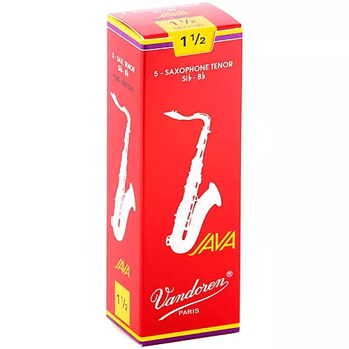 Vandoren JAVA Red Tenor Saxophone Reeds Strength 1.5, Box of 5 - musicians--Friend