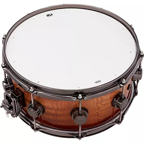 DW Collectors Series SSC Maple Exotic Snare Drum with Black Nickel Hardware 14 x 6 in. Burnt Toast Fade Over Tamo Ash - musicians--Friend