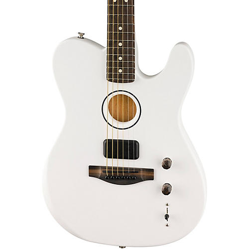 Fender FINNEAS Signature USA Limited-Edition Acoustasonic Telecaster Acoustic-Electric Guitar Arctic White - musicians--Friend