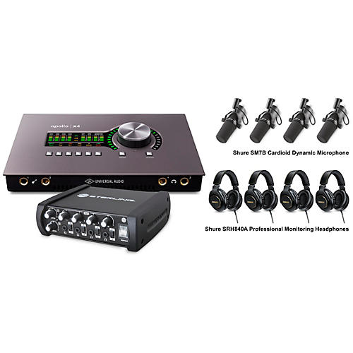 Universal Audio Professional Podcasting Bundle Wiith Apollo x4 Heritage Edition, SM7B Microphones and SRH840 - musicians--Friend