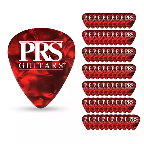 PRS Red Tortoise Celluloid Guitar Picks Medium 72 Pack - musicians--Friend