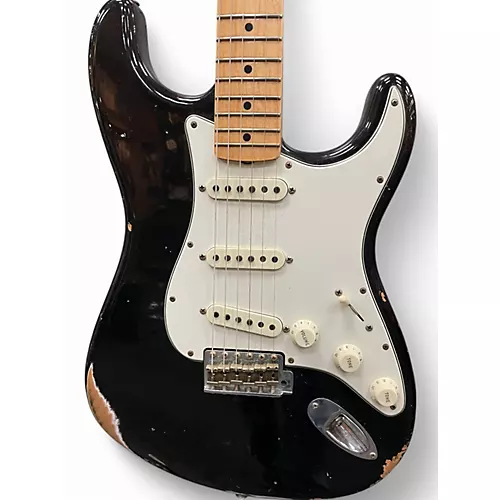 Used 2022 Fender custom shop 1968 stratocasterrelic Black Solid Body Electric Guitar Black - musicians--Friend