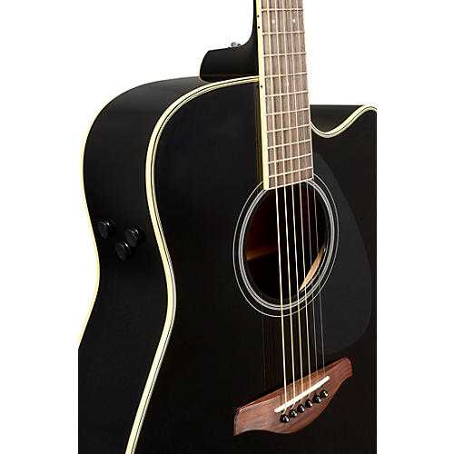 Yamaha FGC-TA TransAcoustic Dreadnought Cutaway Acoustic-Electric Guitar Black - musicians--Friend