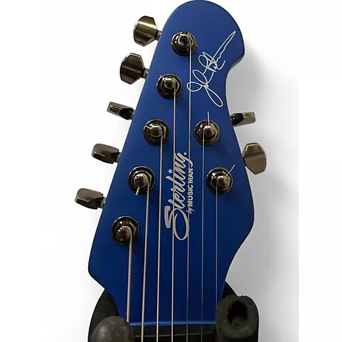 Used Sterling by Music Man majesty 7 Blue Solid Body Electric Guitar Blue - musicians--Friend