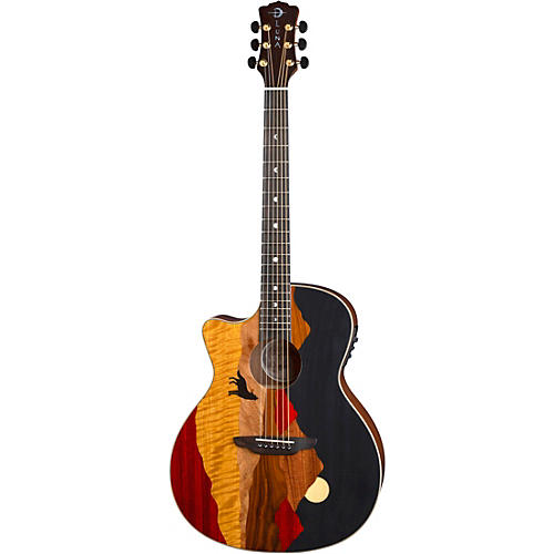 Luna Vista Wolf Tropical Wood Left-Handed Acoustic-Electric Guitar Gloss Natural - musicians--Friend
