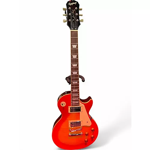 Used 2002 Epiphone Les Paul Standard Heritage Cherry Sunburst Solid Body Electric Guitar Heritage Cherry Sunburst - musicians--Friend
