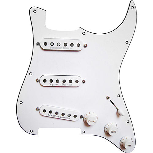 Seymour Duncan Prewired Pickguard with California 50's SSL-1 Pickups White White - musicians--Friend