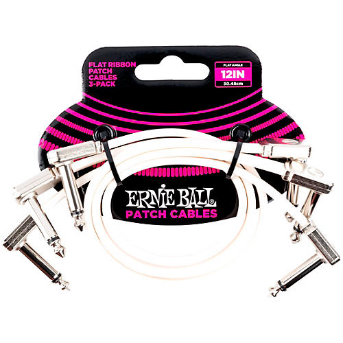 Ernie Ball Flat Ribbon 3-Pack Patch Cables 6 in. Red - musicians--Friend