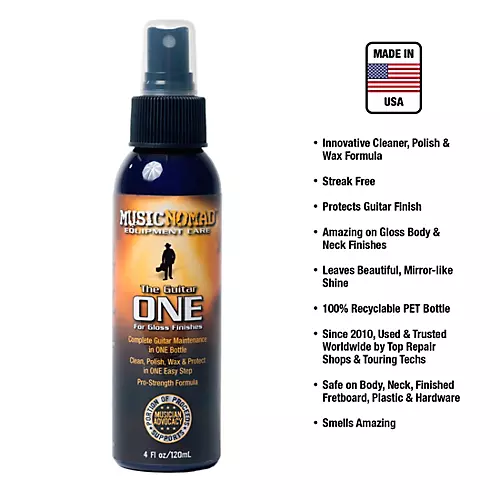 Music Nomad The Guitar ONE - All-in-1 Cleaner, Polish, Wax for Gloss Finishes - musicians--Friend