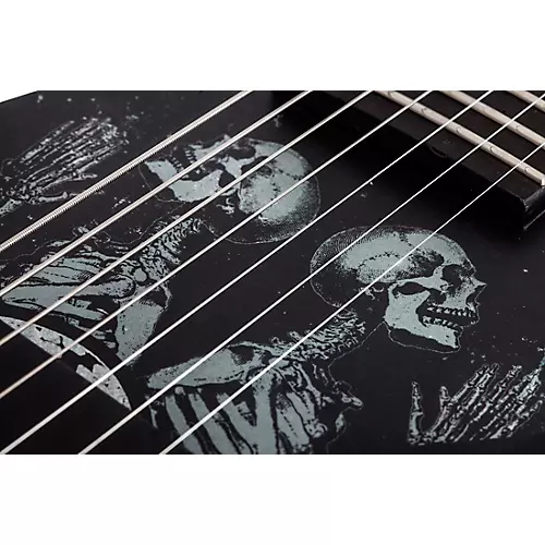 Schecter Guitar Research Chris Howorth V-7 Snake Cross Electric Guitar Satin Black - musicians--Friend