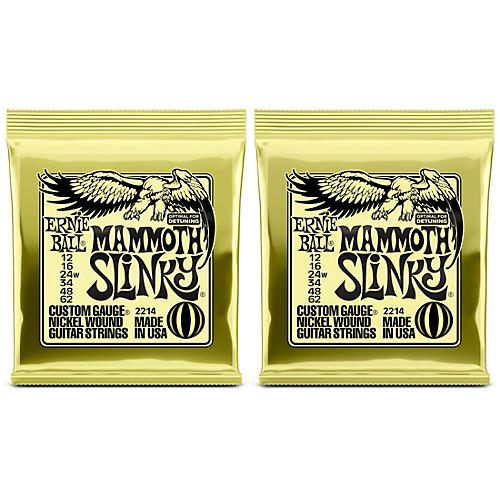 Ernie Ball 2214 Mammoth Slinky Nickel Wound Electric Guitar Strings (wound G) 2-Pack - musicians--Friend