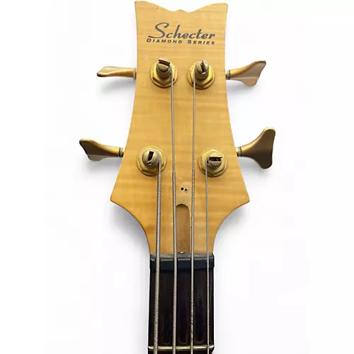 Used Schecter Guitar Research Stiletto Custom 4 String Natural Electric Bass Guitar Natural - musicians--Friend