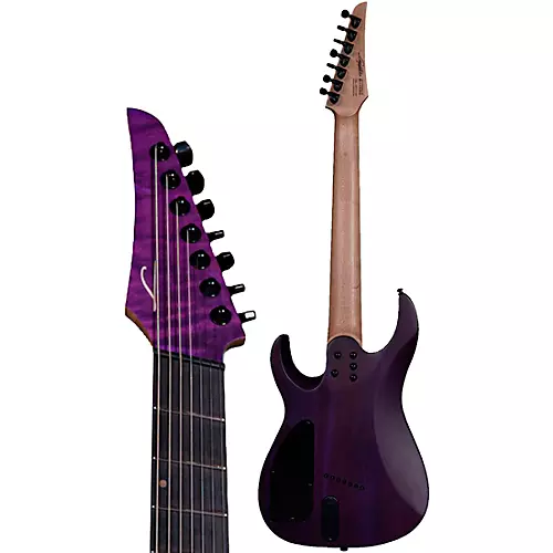 Legator Ninja 7 String Multi-Scale Super Shred Series Quilted Maple Electric Guitar Purple - musicians--Friend