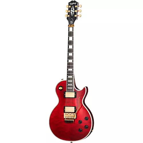 Epiphone Alex Lifeson Les Paul Custom Axcess Electric Guitar Ruby - musicians--Friend