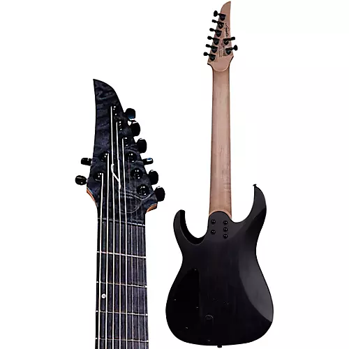 Legator Ninja 8 String Multi-Scale Super Shred Series Quilted Maple Electric Guitar Purple - musicians--Friend