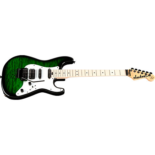 Jackson USA Signature Adrian Smith San Dimas DKQM Electric Guitar Transparent Green Burst - musicians--Friend