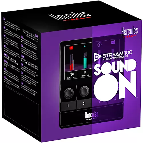 Hercules DJ Stream 100 Customizable 8-Track Audio Mixer for Streaming, Content Creation and Gaming (Windows PC) - musicians--Friend