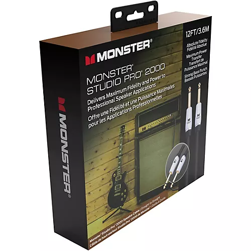 Monster Cable Prolink Studio Pro 2000 Speaker Cable - Straight to Straight 12 ft. Black - musicians--Friend