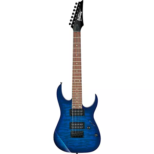 Ibanez GRG7221QA 7-String Electric Guitar Transparent Blue Burst - musicians--Friend