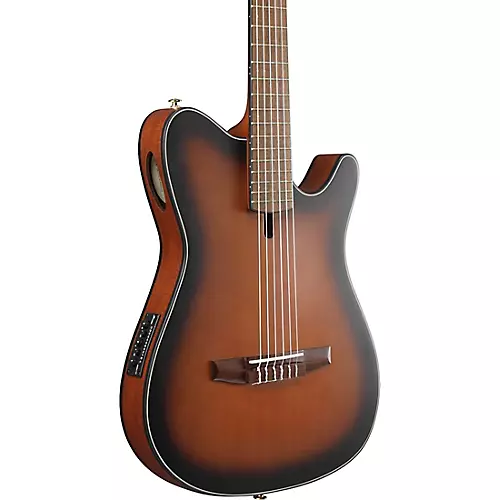 Ibanez FRH10N Nylon-String Acoustic-Electric Guitar Rose Gold Metallic Flat - musicians--Friend