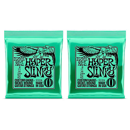 Ernie Ball 2229 Hyper Slinky Nickel Wound Electric Guitar Strings 2-Pack - musicians--Friend